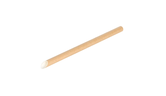 Sachet de 100 pailles en papier 20 cm ø 12 mm biseautée kraft Matfer