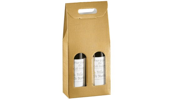 Étui 2 bouteilles or