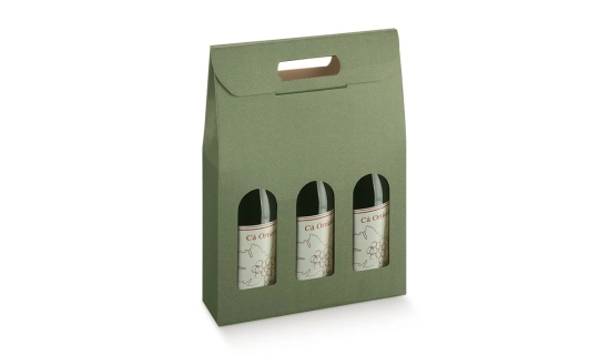Étui 3 bouteilles vert