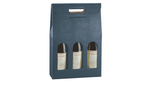 Étui 3 bouteilles bleu