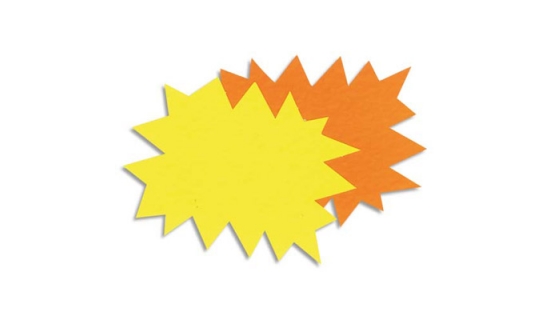 Éclaté fluo jaune orange 12 x 16 cm