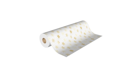 Papier cadeau blanc etoile or 50 m