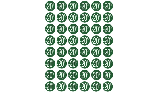 Étiquettes remise "-20 %"