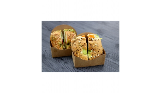 Etui snacking brun NewYork Rolls ou Bagel 120x65x60 - Emballages snacking écologique