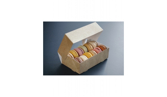 Boite 12 Macarons Kraft Brun