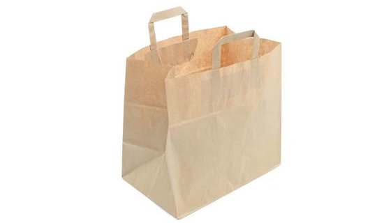 Sacs papier poignées plates 26 x 19 x 25 cm
