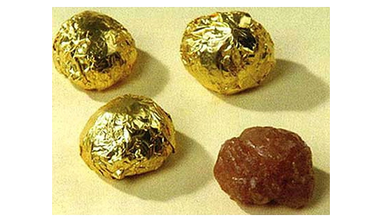 Papiers paraffinés métal or marrons glacés 10 x 10 cm