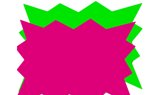 Éclaté fluo rose vert 16 x 24 cm
