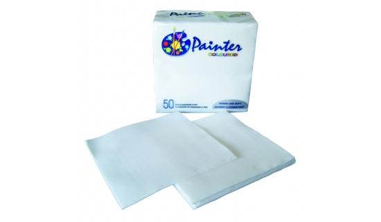 Serviettes double point blanches 38 x 38 cm