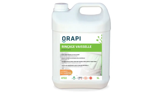 ORAPI Liquide de rinçage vaisselle toutes eaux Ecocert - 5 Litres