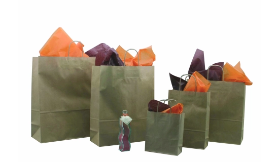 Sacs papier poignées ficelle 26 x 12 x 35 cm écrus