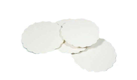 Ronds festonnés blancs 21 cm