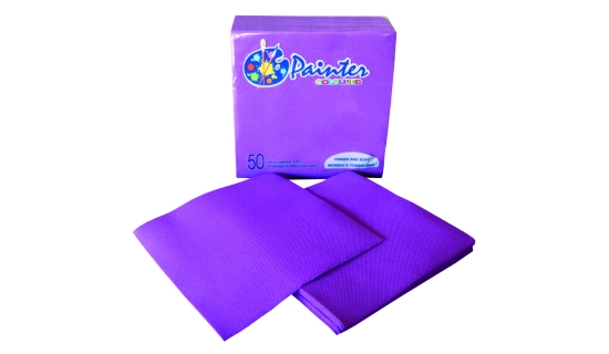 Serviettes double point aubergine 38 x 38 cm