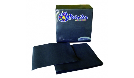 Serviettes double point noires 38 x 38 cm