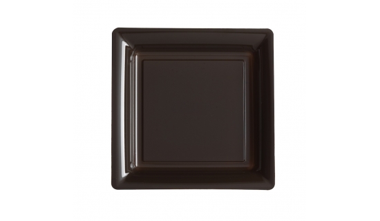 Assiettes carrées 23 cm chocolat