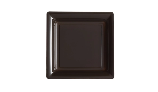 Assiettes carrées 23 cm chocolat