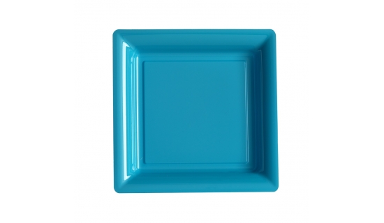 Assiettes carrées 18 cm turquoise