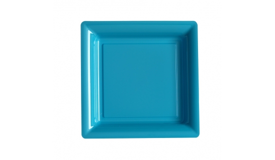 Assiettes carrées 23 cm turquoise