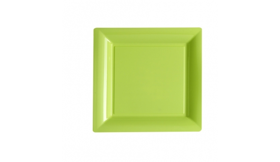 Assiettes carrées 23 cm vert anis