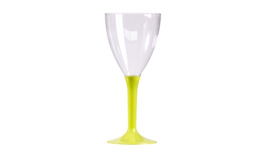 Verres à vin pied vert anis