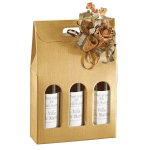 Étui 3 bouteilles or