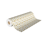 Papier cadeau blanc etoile or 50 m