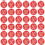 Étiquettes remise "-50 %"