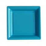 Assiettes carrées 23 cm turquoise